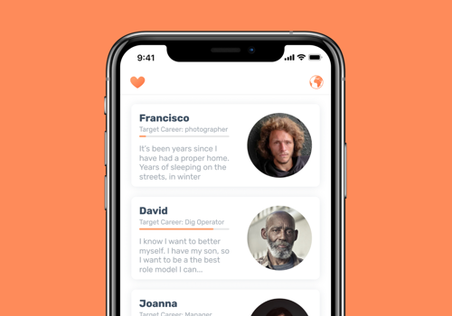 Mobile App Development Package Example: Charity App — app to help the homeless change life