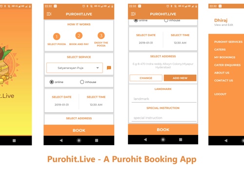 Mobile App Development Package Example: Purohit.live - A Purohit Booking App