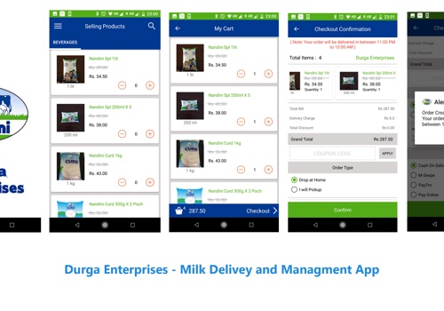 UX/UI Design Package Example: Durga Enterprises - Order Dairy Products Online