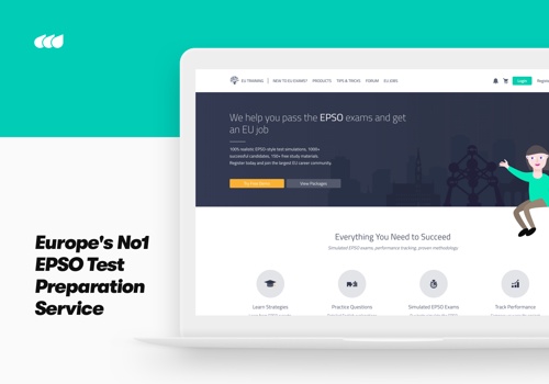 Web Development Package Example: Europe's No1 EPSO Test Preparation Service