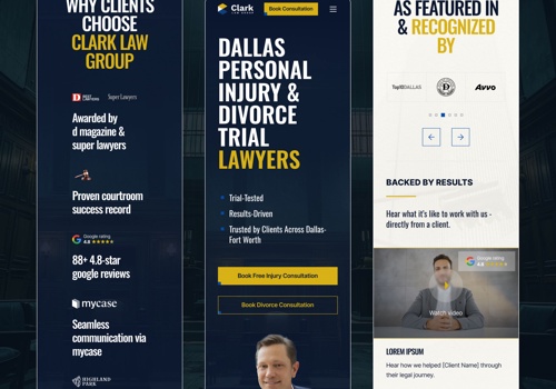 UX/UI Design Package Example: Clark Law Group: A Redesign That Converts