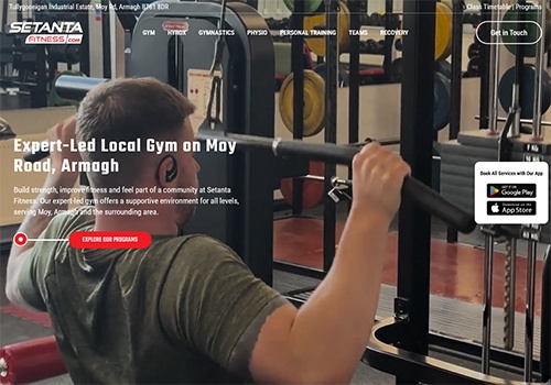 Web Design Package Example: Setanta Fitness Website & App Integration