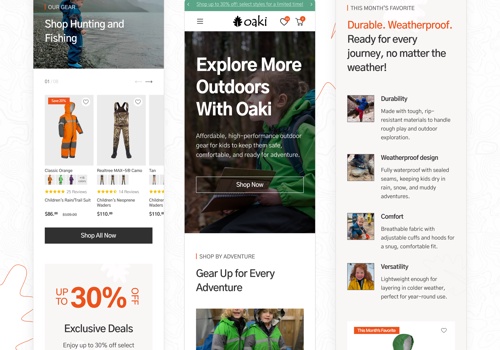 UX/UI Design Package Example: Oaki: Improved UX & Site Management