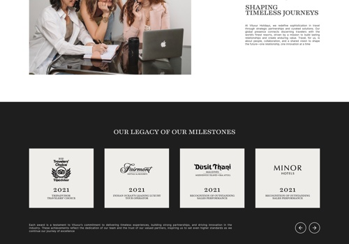 Web Design Package Example: Luxury Travel Website Experience for Viluxur Holid