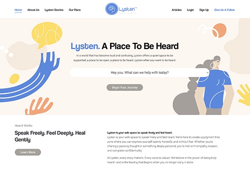 Web Design Package Example: Lysten Wellness