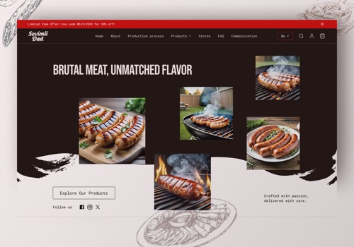UX/UI Design Package Example: eCommerce UI/UX for Food Brand Shop Website Design