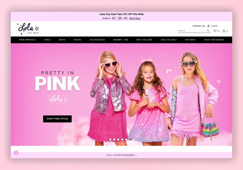 Web Development Package Example: Lola + The Boys – eCommerce Fashion Platform