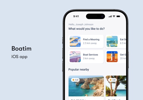 UX/UI Design Package Example: Boatim iOS app