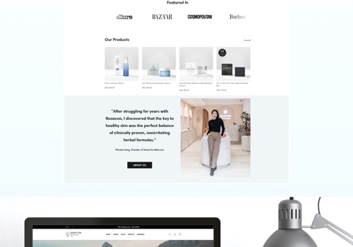 Web Design Package Example: Luxury E-Commerce Redefined for Snowfox Skincare