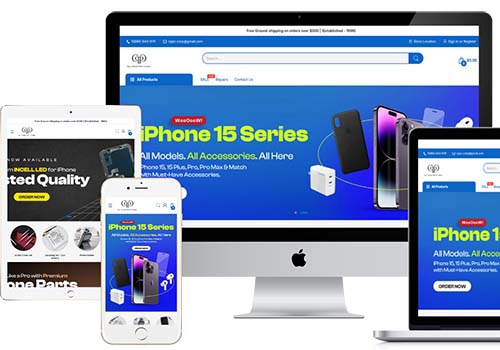 Web Design Package Example: Shopify Store Launch: Cell Phone Parts Canada