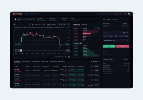 UX/UI Design Package Example: Infinex, DeFi Perps Exchange