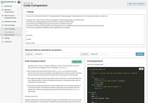 Web Development Package Example: Watsonx AI Metadata Management Platform