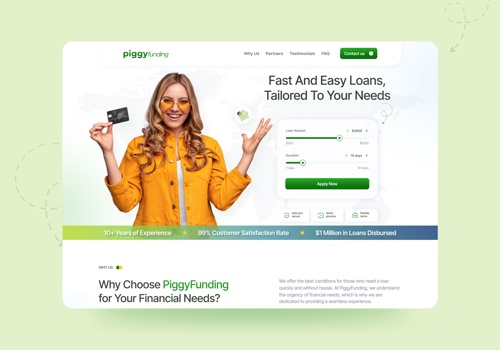 Web Design Package Example: Financial Assistant Website Design