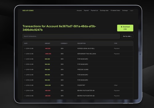 API Development Package Example: Open Banking API integrations
