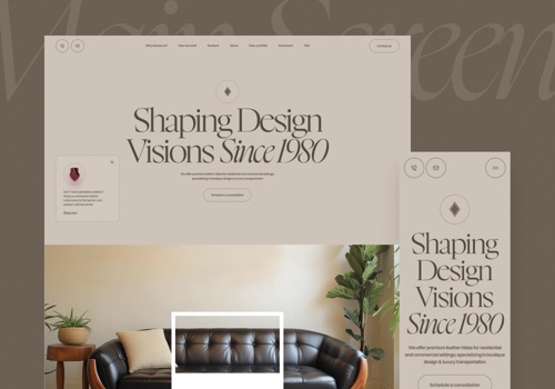 Web Design Package Example: Global Leathers / Landing Page Design & Dev