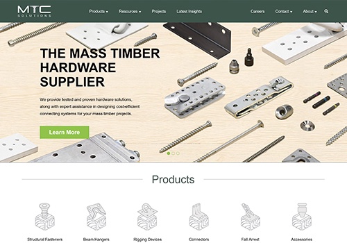 Web Design Package Example: Mass Timber Connections Solutions