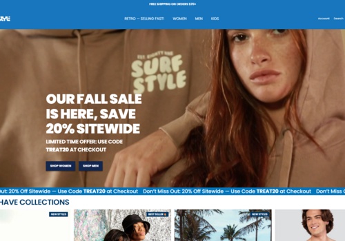 Web Design Package Example: Surf Style Shopify eCommerce Store