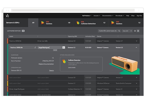 UX/UI Design Package Example: UX and UI for AI-enabled smart camera technology