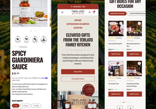 Conversion Optimization Package Example: Terlato Kitchen: From Pantry to Premium Gifts