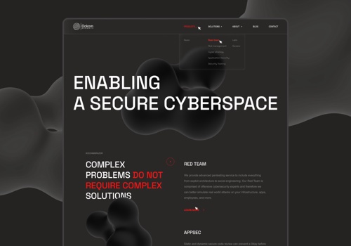 Web Design Package Example: Ockom Inc / Website Redesign / Webflow dev
