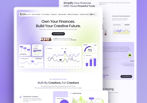 Web Design Package Example: Financial SaaS Data Management UX/UI Design