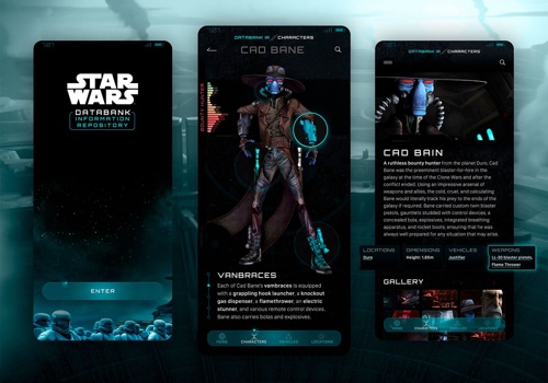 UX/UI Design Package Example: Star Wars Databank