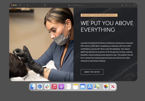 Web Design Package Example: Custom Wordpress Website For Divine Brows & Beauty