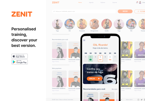 UX/UI Design Package Example: App for Fitness Streaming Startup