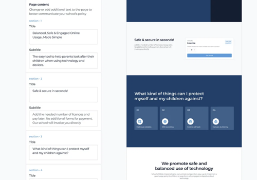UX/UI Design Package Example: Schools Mobile