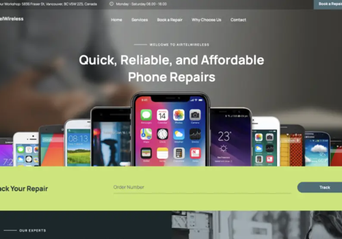 Web Development Package Example: Website - Airtel Wireless Repairs