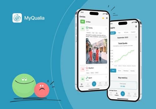 Mobile App Development Package Example: MyQualia: Track emotions & daily mental well-being