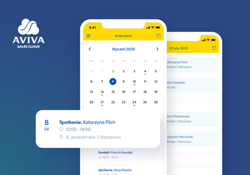 Mobile App Development Package Example: Aviva - CRM app for insurance agents