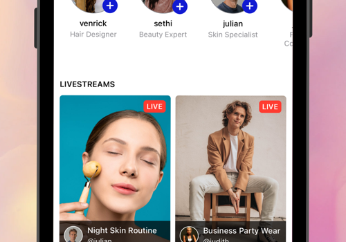 UX/UI Design Package Example: Live Shopping Mobile App