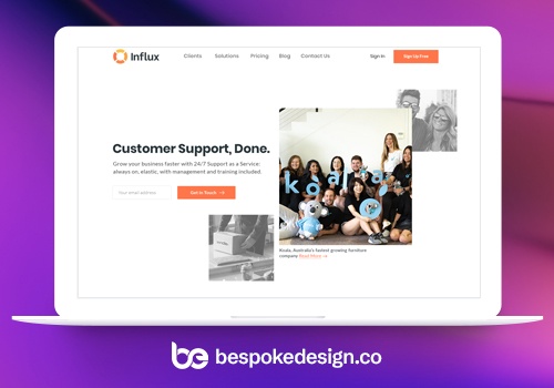 Web Design Package Example: Customer Support website