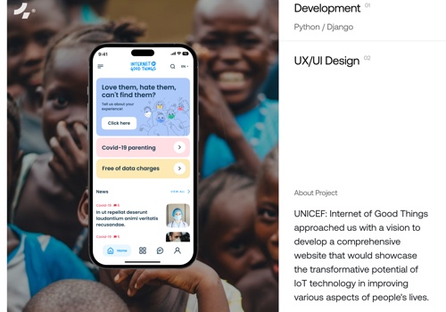 UX/UI Design Package Example: UX/UI Design & Development | UNICEF