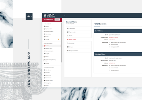 Custom Software Development Package Example: GCM: Fraternity/sorority management app