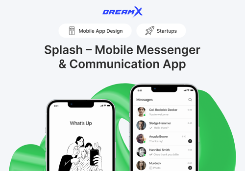 UX/UI Design Package Example: Splash – Mobile Messenger & Communication App