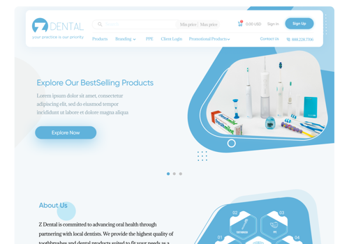 Web Design Package Example: Revamp for Zdental website