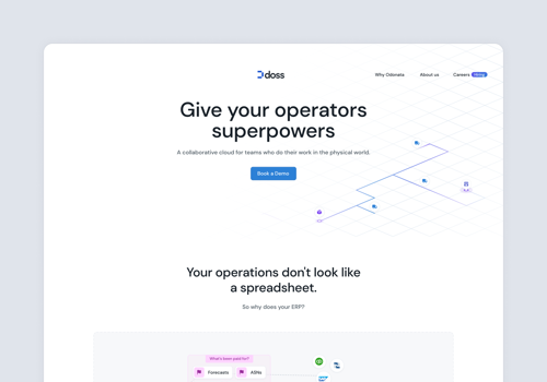 Web Design Package Example: Marketing page for Doss