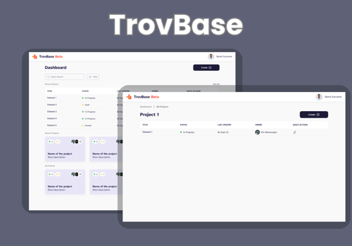 UX/UI Design Package Example: TrovBase - Data-Driven Platfotm