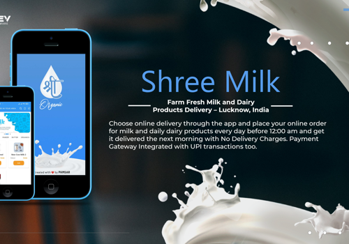 Mobile App Development Package Example: Shree Milk – Farm Fresh Milk and Dairy Products Delivery – Lucknow, India