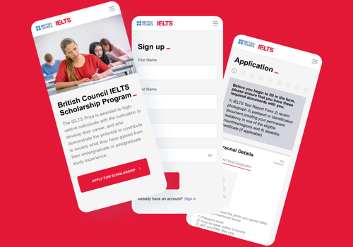 Web Development Package Example: IELTS Scholarship Portal