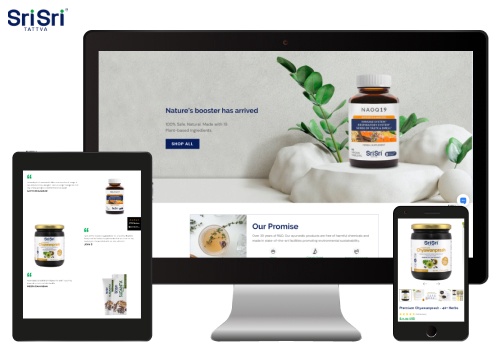 Web Design Package Example: sri sri tattva usa Ayurveda Shopify Website