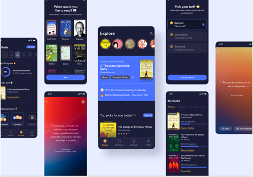 UX/UI Design Package Example: Read'n : Mobile App Design