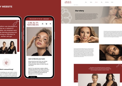Web Design Package Example: A BEAUTY MISTRESS - UX/UI and Shopify development