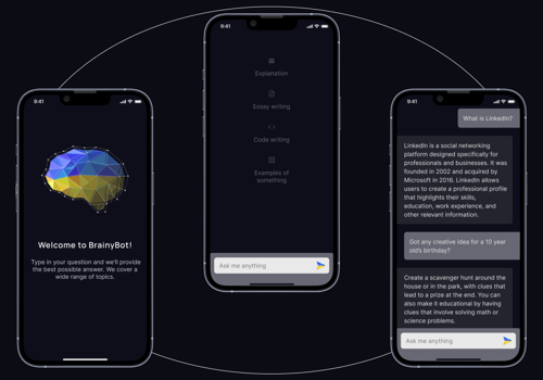 UX/UI Design Package Example: AI assistant for iOS platform