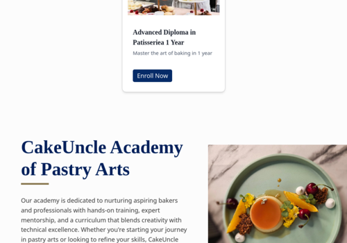 Web Development Package Example: CAPA College – Pastry Arts Academy Website by Cake