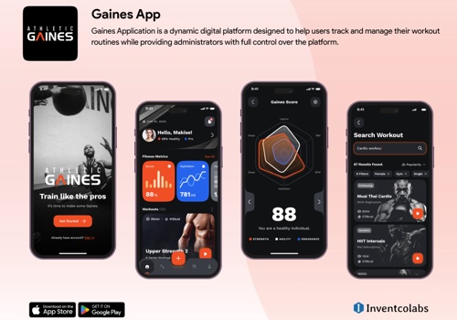 Mobile App Development Package Example: Health & Fitness - Gaines Application