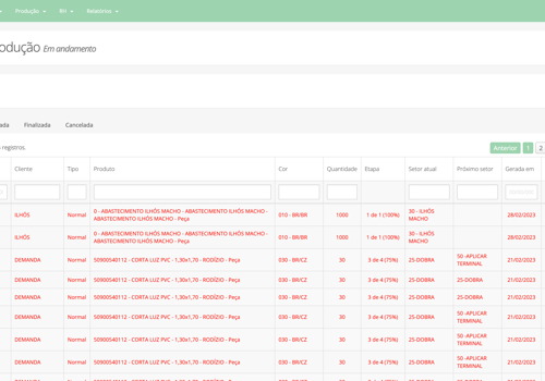 Web Development Package Example: Production Management System