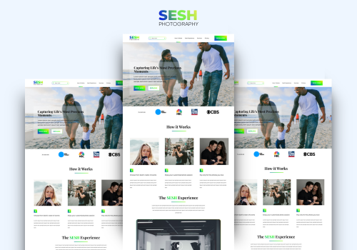 UX/UI Design Package Example: SESH Photography